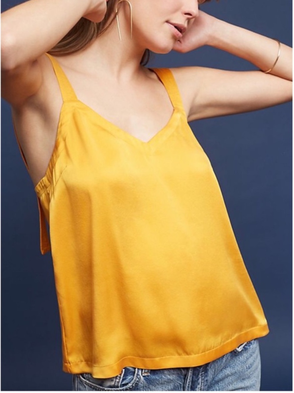 Gold Silk Anthropologie x Floreat Top